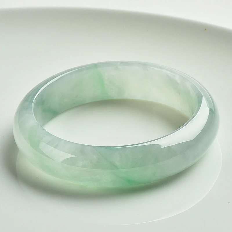 Bright Enamel Bangles for Women-Buddha Stones  Natural Jade Prosperity Wealth Luck Bangle Bracelet