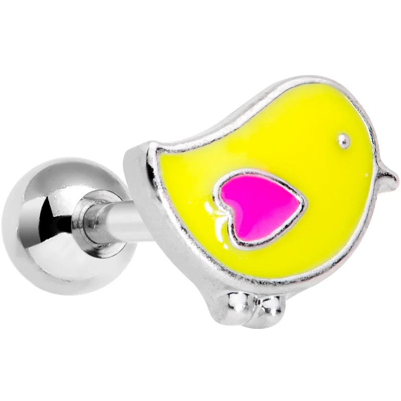 Women's Earrings – Elegant Designs for Every Personality--16 Gauge 1/4 Yellow Easter Chick Cartilage Tragus Earring