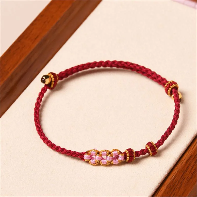 Simple Metal Chain Bracelets for Men-Buddha Stones Handmade Peach Blossom Protection Braided Rope Bracelet Simple Metal Chain Bracelets for Men-Buddha Stones Handmade Peach Blossom Protection Braided Rope Bracelet