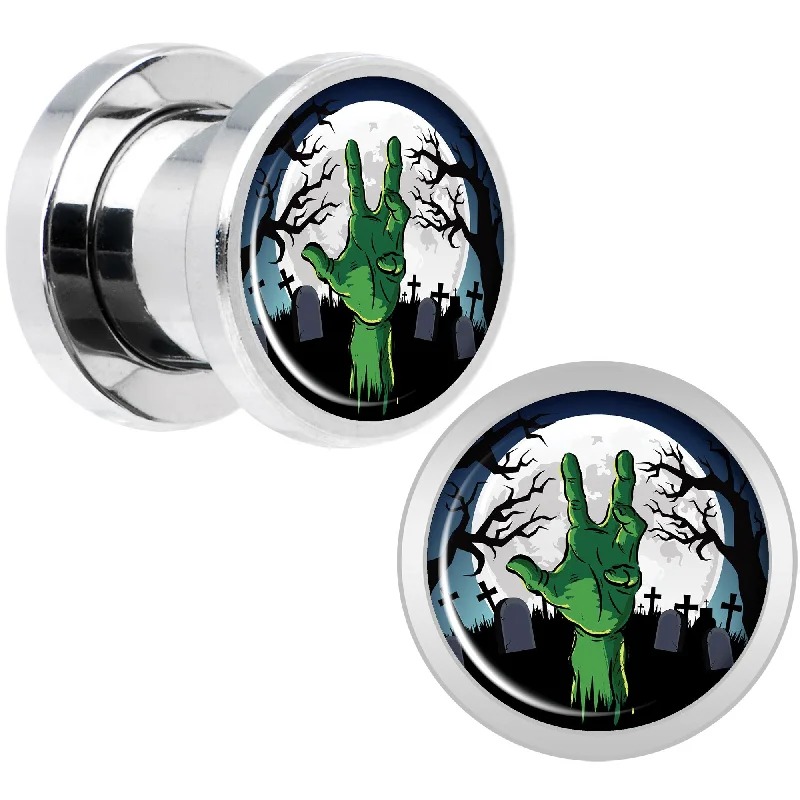 Women's Earrings – Elegant Designs for Every Personality--Cemetery Zombie Hand Halloween Plug Set 0 Gauge Women's Earrings – Elegant Designs for Every Personality--Cemetery Zombie Hand Halloween Plug Set 0 Gauge