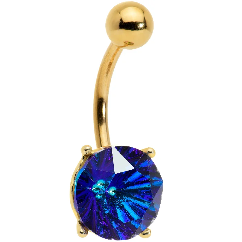 Unique Belly Rings with Elegant Features -Blue Gem Gold Tone Simply Elegant Style Belly Ring Unique Belly Rings with Elegant Features -Blue Gem Gold Tone Simply Elegant Style Belly Ring