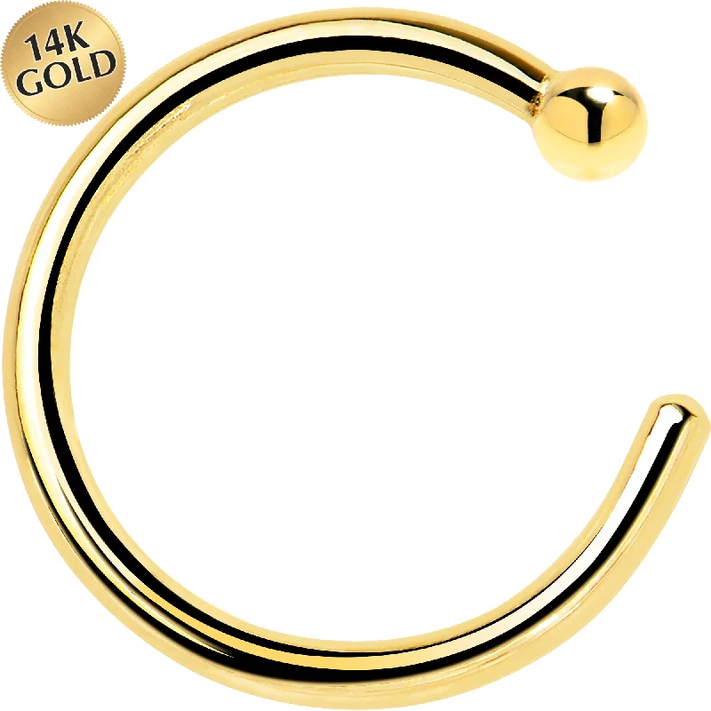 Nose Rings for Every Style Preference -18 Gauge 5/16 Solid 14KT Yellow Gold Nose Hoop Nose Rings for Every Style Preference -18 Gauge 5/16 Solid 14KT Yellow Gold Nose Hoop