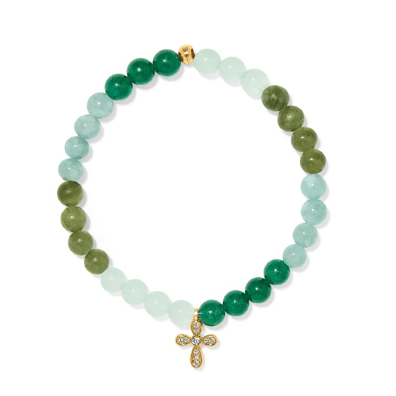 Gemstone Bangles for Women with Colorful Stones-Enchanting Cross Stretch Bracelet