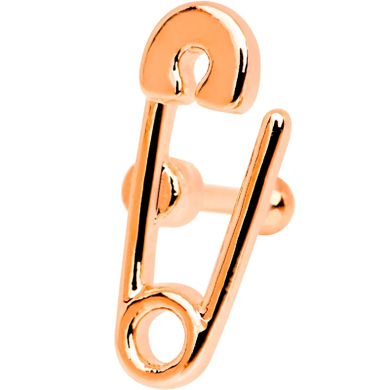 Women's Earrings – Elegant Designs for Every Personality--16 Gauge 1/4 Rose Gold PVD Open Safety Pin Tragus Cartilage Earring Women's Earrings – Elegant Designs for Every Personality--16 Gauge 1/4 Rose Gold PVD Open Safety Pin Tragus Cartilage Earring