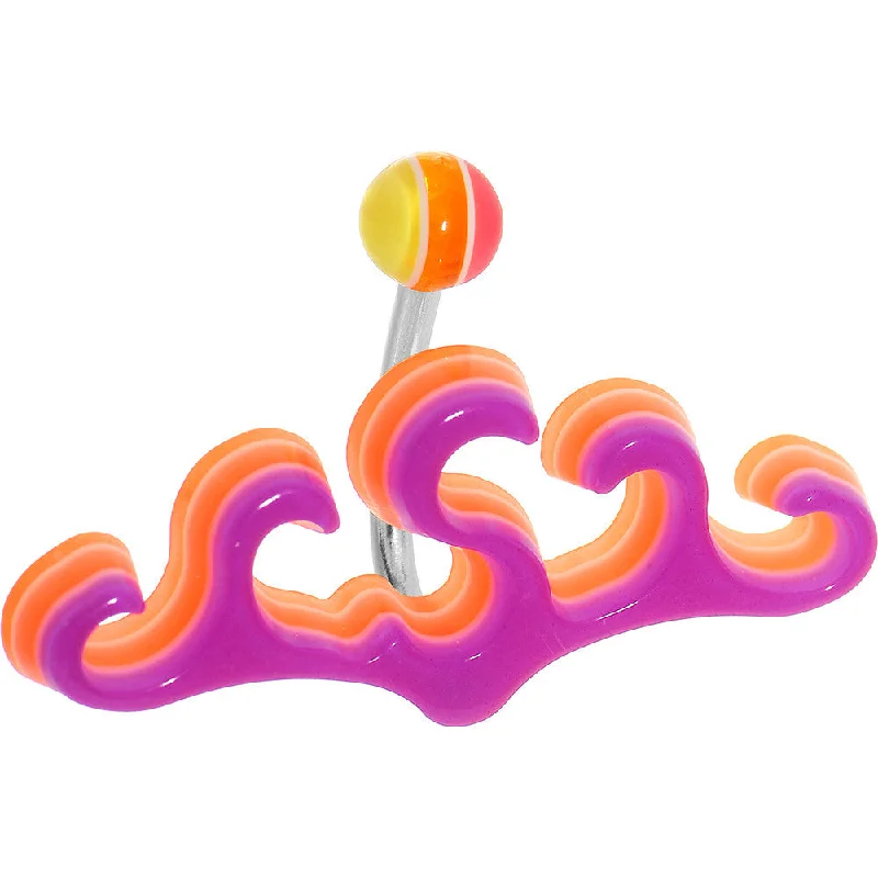 Comfortable Belly Rings for Trendy Looks -Fuchsia Pink Acrylic Multi Layered Tribal Ocean Waves Belly Ring Comfortable Belly Rings for Trendy Looks -Fuchsia Pink Acrylic Multi Layered Tribal Ocean Waves Belly Ring