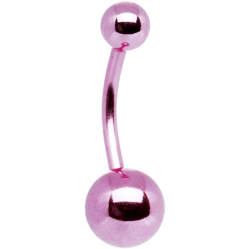 Stylish Belly Rings with Elegant Features -Light Pink Electro Titanium Belly Ring -7/16 Stylish Belly Rings with Elegant Features -Light Pink Electro Titanium Belly Ring -7/16