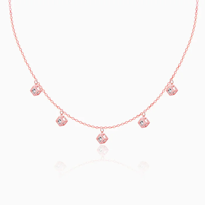 Shop Classic Women's Necklaces & Pendants with a Modern Twist-Rose Gold Cubic Crystal Necklace Shop Classic Women's Necklaces & Pendants with a Modern Twist-Rose Gold Cubic Crystal Necklace