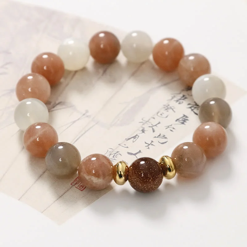 Unique Men's Silver Bracelets-Buddha Stones Natural Sun Stone Gold Sandstone Wealth Positive Bracelet Unique Men's Silver Bracelets-Buddha Stones Natural Sun Stone Gold Sandstone Wealth Positive Bracelet