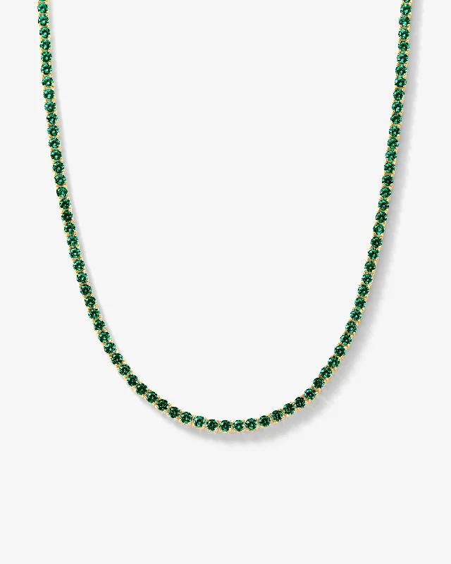 Shop Classic Women's Necklaces & Pendants with a Modern Twist-Grand Heiress Tennis Necklace - Gold|Emerald Shop Classic Women's Necklaces & Pendants with a Modern Twist-Grand Heiress Tennis Necklace - Gold|Emerald