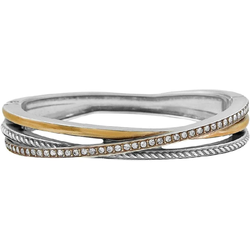 Vintage Inspired Bangles for Women-Neptune's Rings Narrow Hinged Bangle