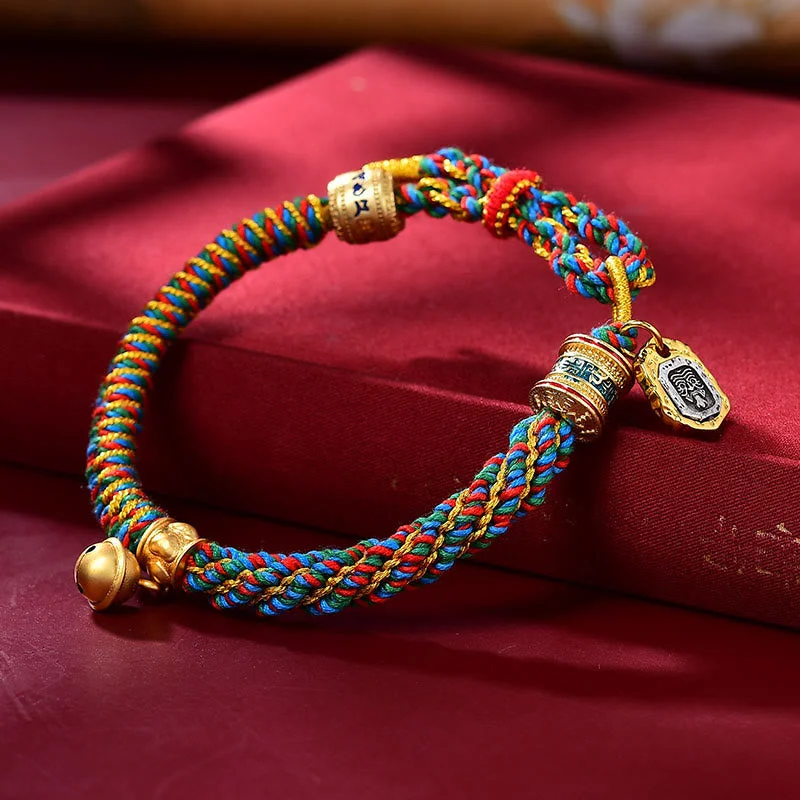 Men's Bracelets with Natural Stones-Buddha Stones Tibetan Om Mani Padme Hum Carved Zakiram Goddess of Wealth Charm Amulet Bracelet