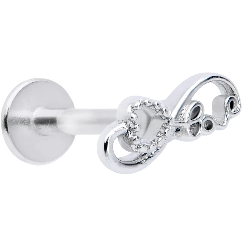 Comfortable Lip Rings for Everyday Fashion16 Gauge 5/16 Infinity Heart Valentines Day Labret Monroe Tragus