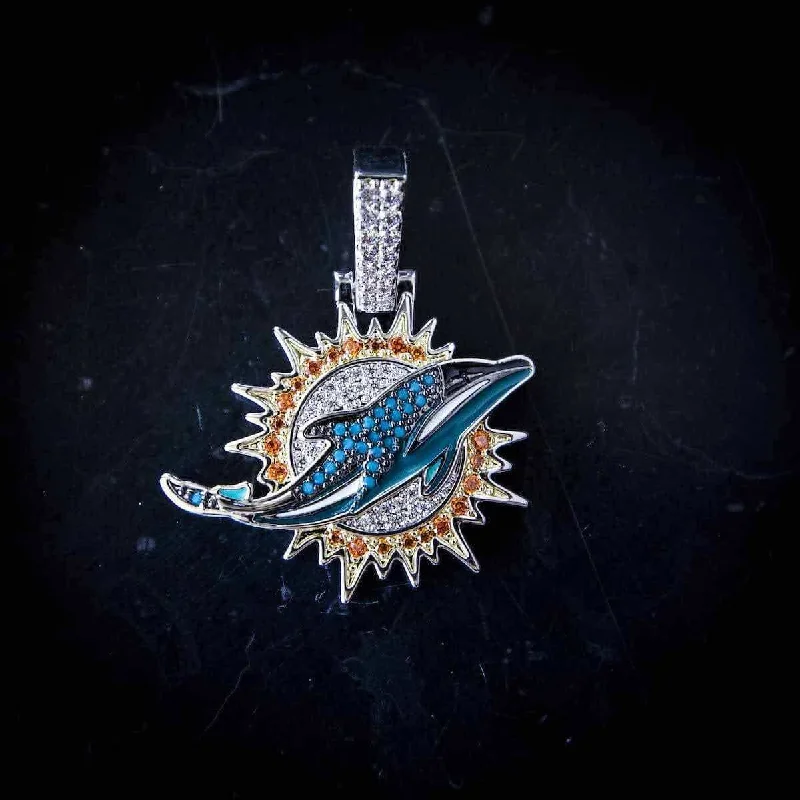 Exclusive Men's Necklaces & Pendants for the Modern Gentleman-Miami Dolphins Official NFL Pendant Exclusive Men's Necklaces & Pendants for the Modern Gentleman-Miami Dolphins Official NFL Pendant