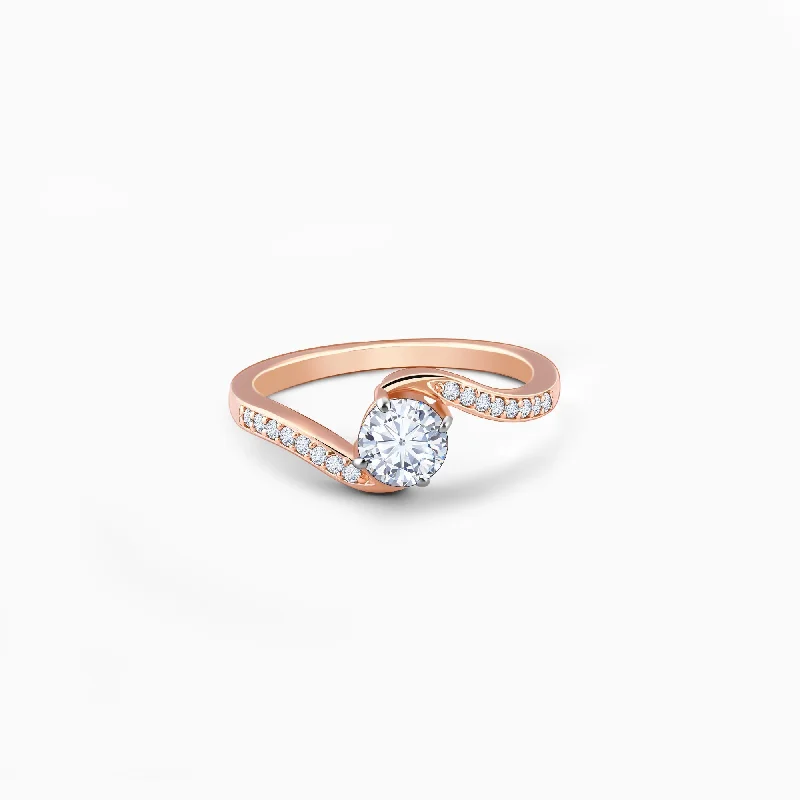 Chic Women's Rings for Fashion-Forward Looks-Rose Gold Stunners Diamond Ring