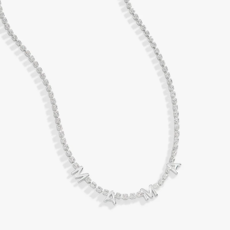 Shop Classic Women's Necklaces & Pendants with a Modern Twist-MAMA' Tennis Necklace, Adjustable Shop Classic Women's Necklaces & Pendants with a Modern Twist-MAMA' Tennis Necklace, Adjustable