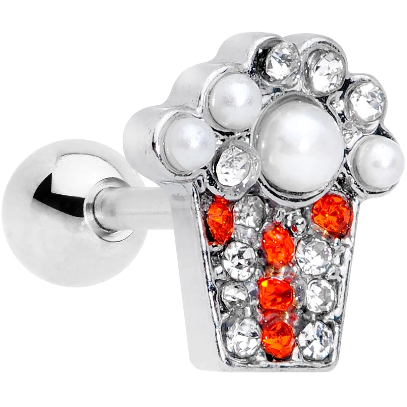 Women's Earrings – Elegant Designs for Every Personality--16 Gauge 1/4 Clear Red Gem Movie Night Popcorn Cartilage Tragus Women's Earrings – Elegant Designs for Every Personality--16 Gauge 1/4 Clear Red Gem Movie Night Popcorn Cartilage Tragus