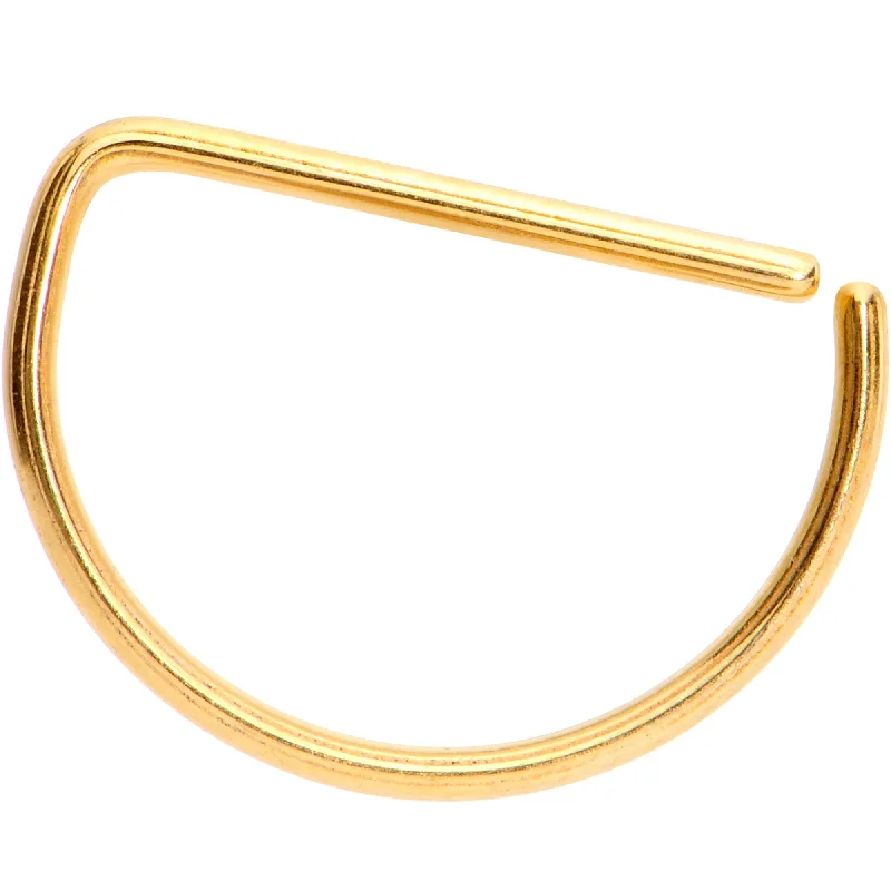 Affordable Designer Nose Rings -20 Gauge 3/8 Yellow Anodized Titanium Annealed D Shaped Septum Ring Affordable Designer Nose Rings -20 Gauge 3/8 Yellow Anodized Titanium Annealed D Shaped Septum Ring