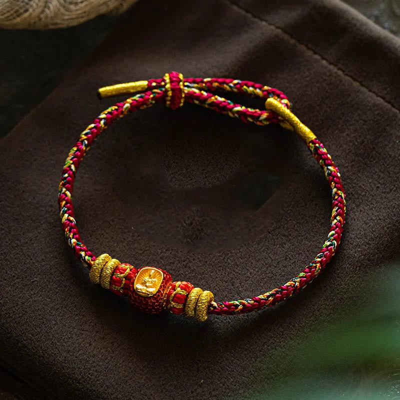 Personalize Your Bangles for Women-Buddha Stones 999 Gold Chinese Zodiac Natal Buddha Year of the Snake Luck Handcrafted Rope Bracelet Personalize Your Bangles for Women-Buddha Stones 999 Gold Chinese Zodiac Natal Buddha Year of the Snake Luck Handcrafted Rope Bracelet