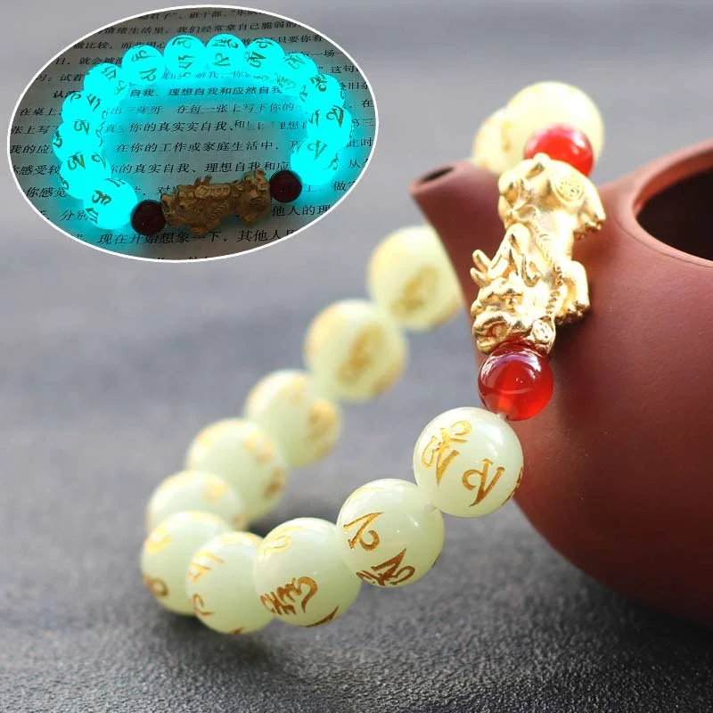 Gold-Plated Bracelets for Men-Buddha Stones FengShui Lucky Pixiu Glowstone Wealth Bracelet Gold-Plated Bracelets for Men-Buddha Stones FengShui Lucky Pixiu Glowstone Wealth Bracelet