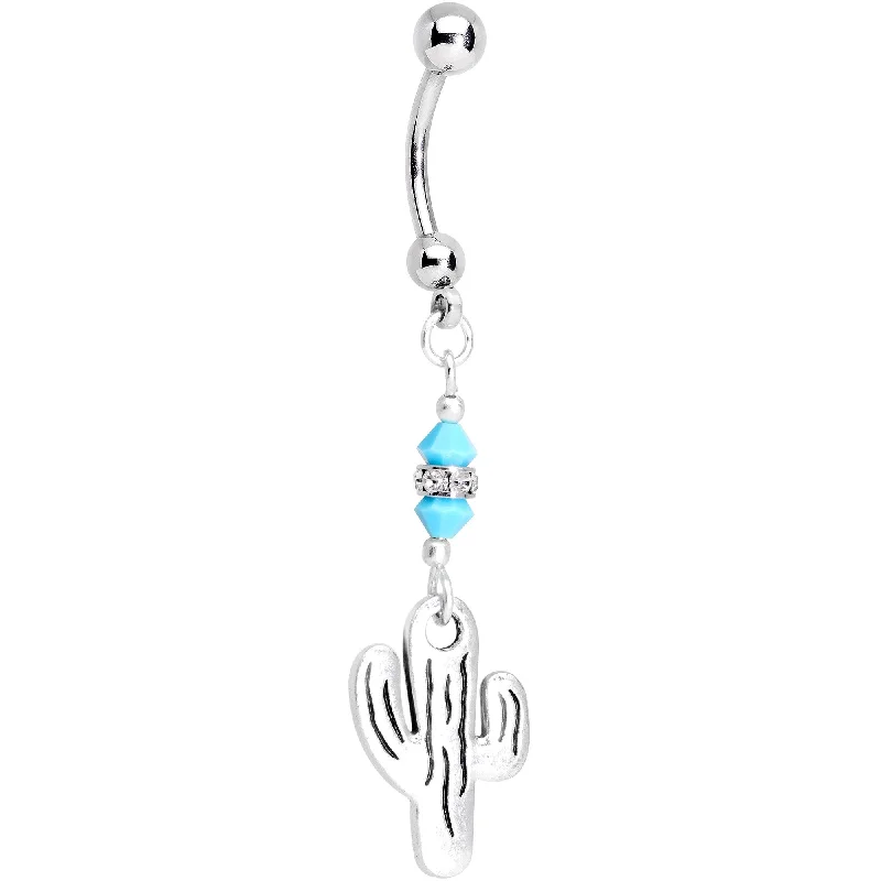 Beautiful Belly Rings for Timeless Looks -Handmade Cactus Reversible Belly Ring Created with Crystals Beautiful Belly Rings for Timeless Looks -Handmade Cactus Reversible Belly Ring Created with Crystals