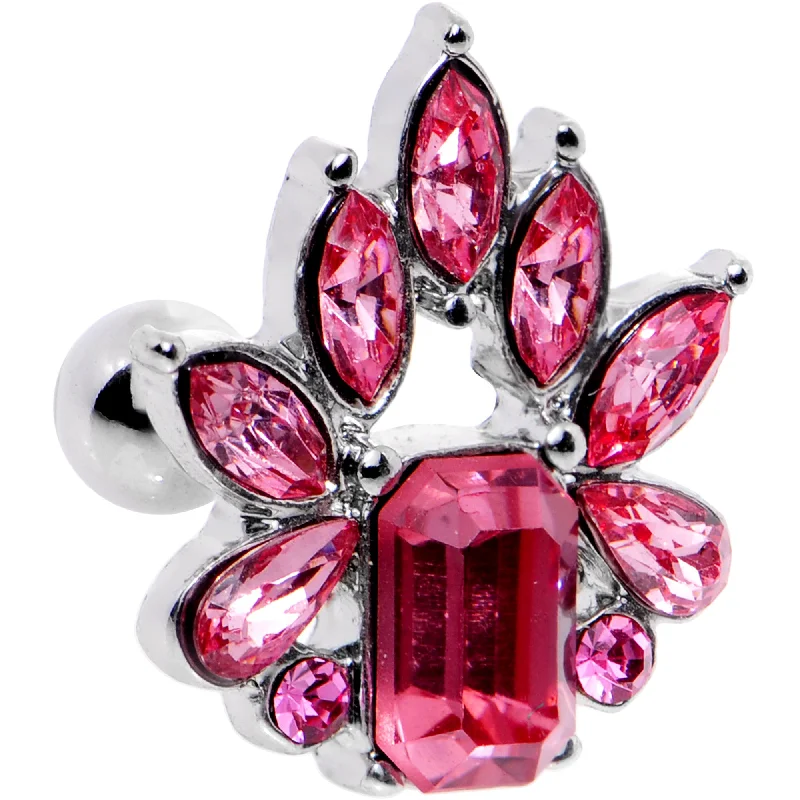Women's Earrings – Elegant Designs for Every Personality--16 Gauge 1/4 Pink Gem Flower Tiara Amulet Cartilage Tragus Earring Women's Earrings – Elegant Designs for Every Personality--16 Gauge 1/4 Pink Gem Flower Tiara Amulet Cartilage Tragus Earring