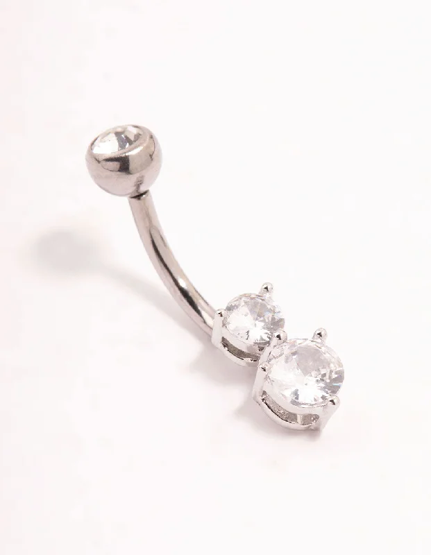 Stunning Belly Rings for Fashionable Women -Titanium Cubic Zirconia Threadless Bellybar Stunning Belly Rings for Fashionable Women -Titanium Cubic Zirconia Threadless Bellybar