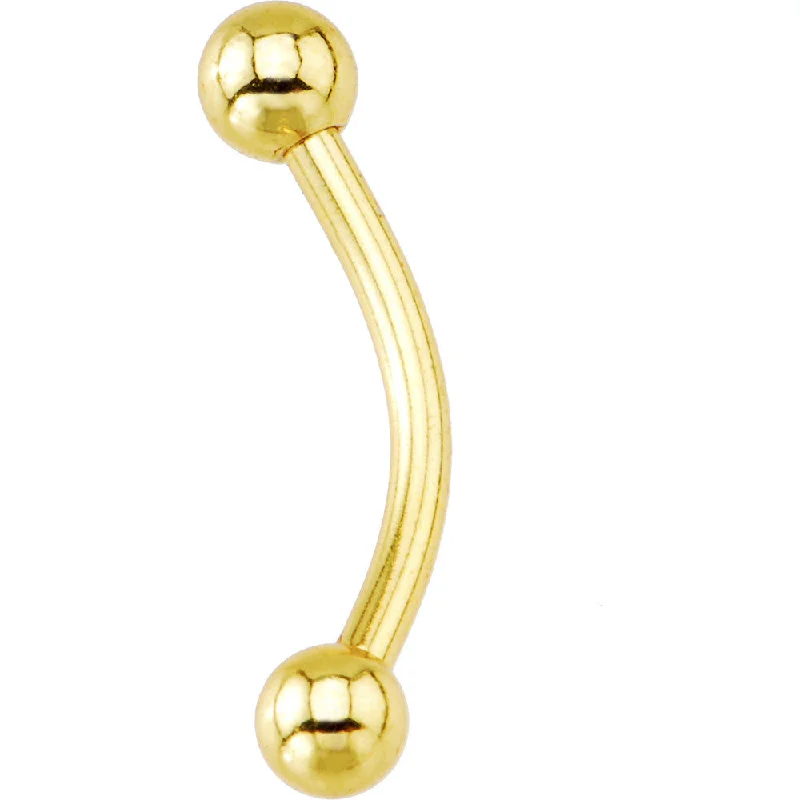 Women's Earrings – Elegant Designs for Every Personality--16 Gauge Gold Electro Titanium Eyebrow Ring