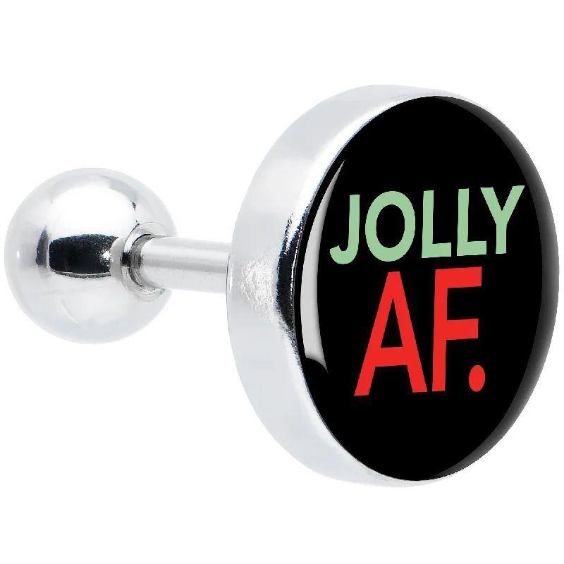 Women's Earrings – Elegant Designs for Every Personality--16 Gauge 1/4 Jolly AF Festive Holiday Tragus Cartilage Earring Women's Earrings – Elegant Designs for Every Personality--16 Gauge 1/4 Jolly AF Festive Holiday Tragus Cartilage Earring