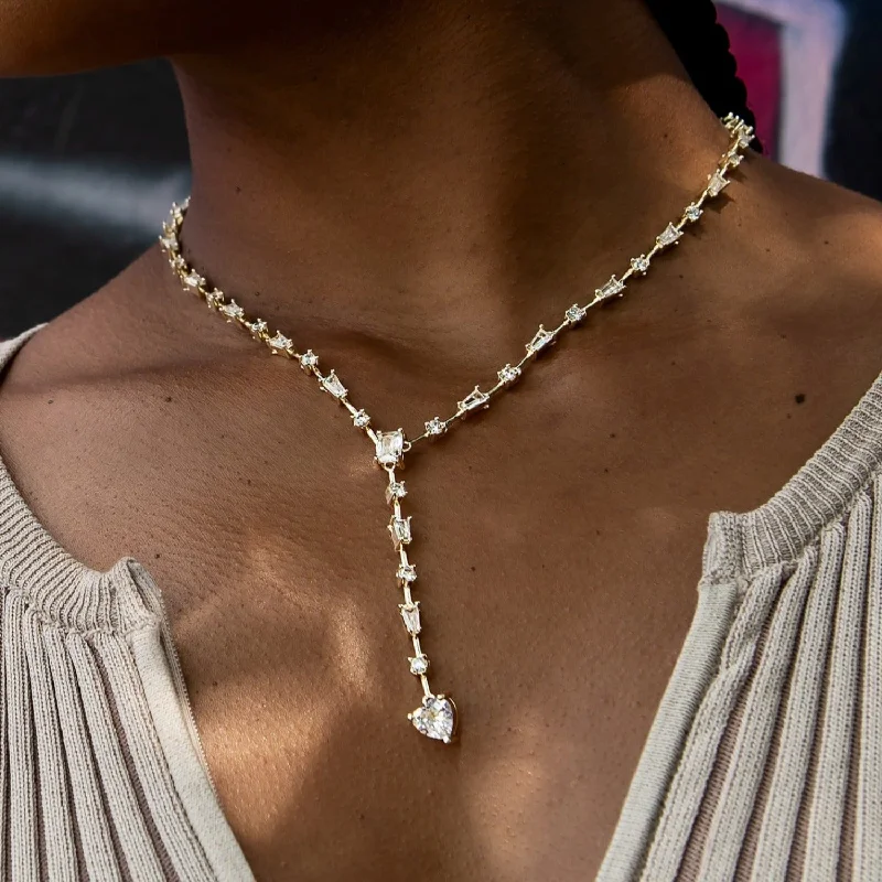 Shop Classic Women's Necklaces & Pendants with a Modern Twist-Heart Drop Necklace in Yellow Gold Shop Classic Women's Necklaces & Pendants with a Modern Twist-Heart Drop Necklace in Yellow Gold