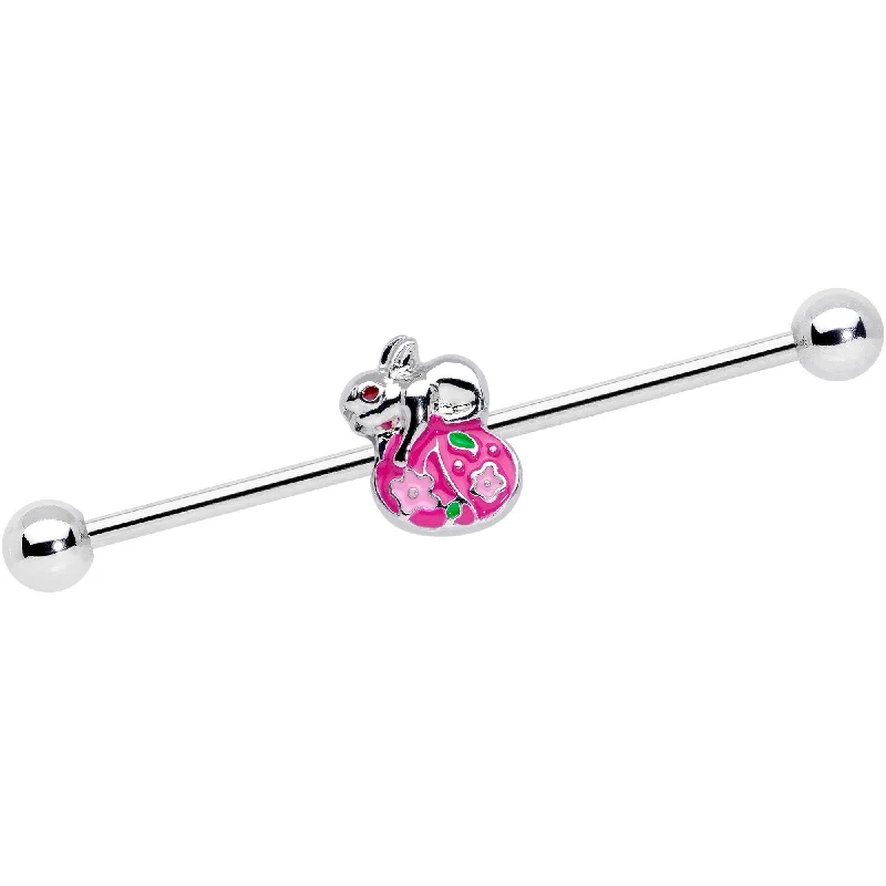 Women's Earrings – Elegant Designs for Every Personality--14 Gauge Bunny Rabbit Easter Egg Industrial Barbell 38mm Women's Earrings – Elegant Designs for Every Personality--14 Gauge Bunny Rabbit Easter Egg Industrial Barbell 38mm