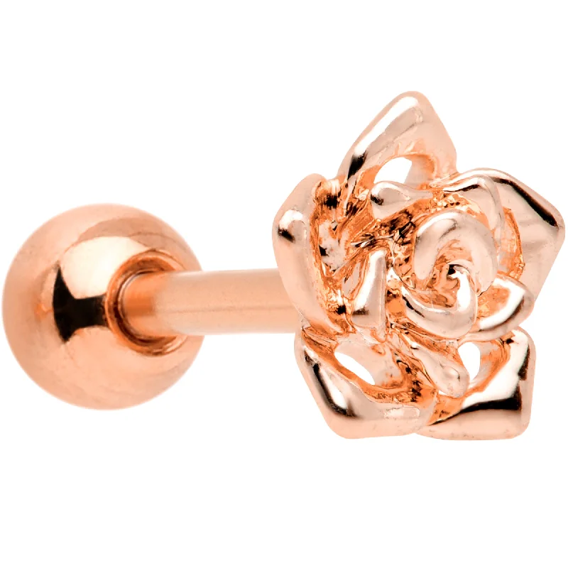 Women's Earrings – Elegant Designs for Every Personality--16 Gauge 1/4 Rose Gold Tone Rose Flower Cartilage Tragus Earring Women's Earrings – Elegant Designs for Every Personality--16 Gauge 1/4 Rose Gold Tone Rose Flower Cartilage Tragus Earring