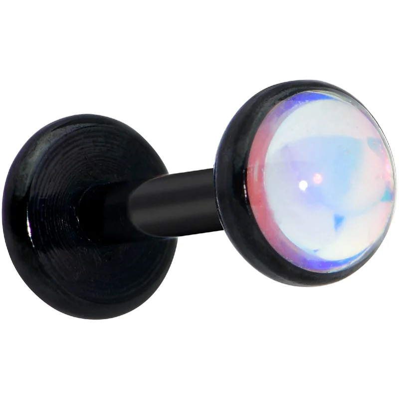 Women's Earrings – Elegant Designs for Every Personality--16 Gauge 1/4 White Faux Opal Black Internal Thread Labret Tragus Women's Earrings – Elegant Designs for Every Personality--16 Gauge 1/4 White Faux Opal Black Internal Thread Labret Tragus