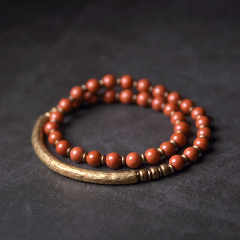 Men's Vintage Leather Bracelets-Buddha Stones Red Jasper Moss Agate Black Obsidian Crystal Copper Peace Couple Bracelet Men's Vintage Leather Bracelets-Buddha Stones Red Jasper Moss Agate Black Obsidian Crystal Copper Peace Couple Bracelet