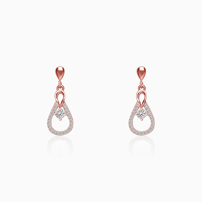 Women's Earrings – Elegant Designs for Every Personality--Rose Gold Zircon Drop Earrings Women's Earrings – Elegant Designs for Every Personality--Rose Gold Zircon Drop Earrings