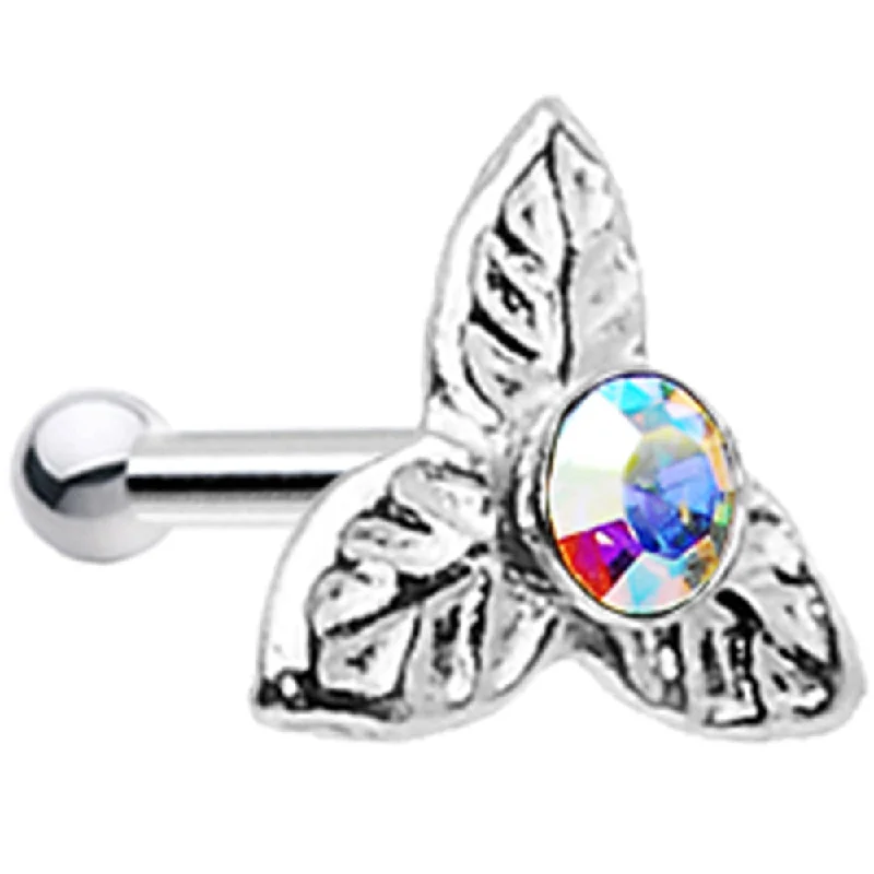 Nose Rings for Piercing Jewelry -925 Aurora 3 Petal Flower Nose Bone Created with Crystals Nose Rings for Piercing Jewelry -925 Aurora 3 Petal Flower Nose Bone Created with Crystals