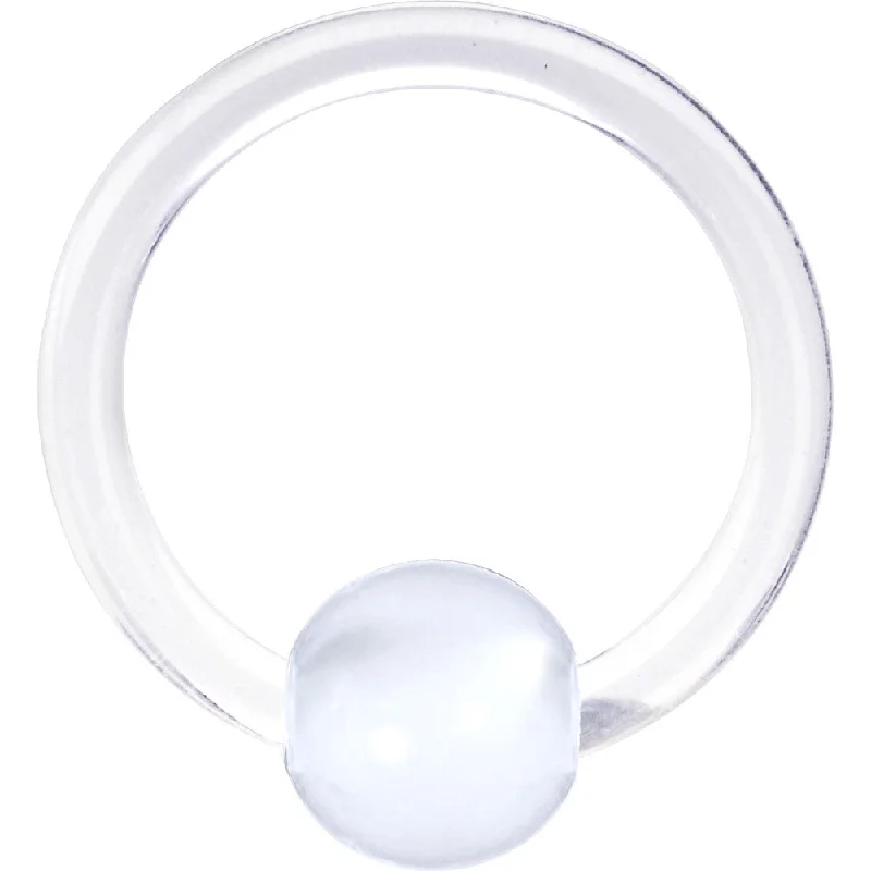 Comfortable Lip Rings for Everyday Use14 Gauge 1/2 Clear Acrylic BCR Captive Ring