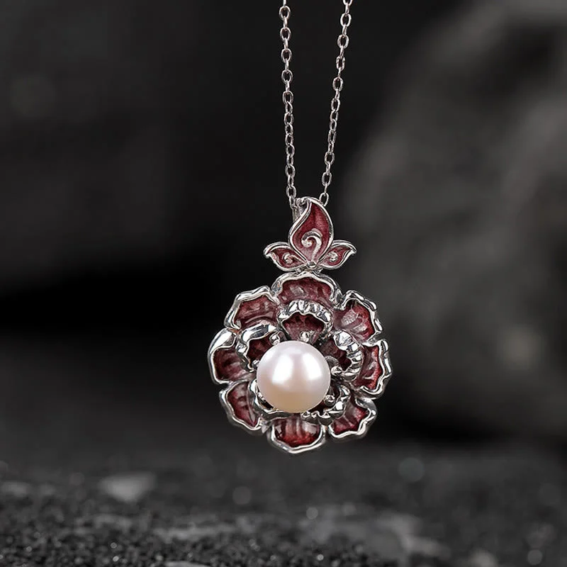 Shop Classic Women's Necklaces & Pendants with a Modern Twist-Buddha Stones 999 Sterling Silver Peony Flower Pearl Healing Necklace Pendant Shop Classic Women's Necklaces & Pendants with a Modern Twist-Buddha Stones 999 Sterling Silver Peony Flower Pearl Healing Necklace Pendant