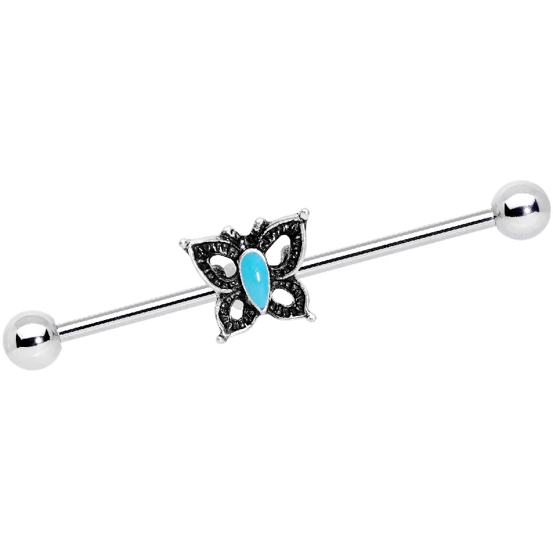 Women's Earrings – Elegant Designs for Every Personality--14 Gauge Faux Turquoise Southwest Butterfly Industrial Barbell 38mm Women's Earrings – Elegant Designs for Every Personality--14 Gauge Faux Turquoise Southwest Butterfly Industrial Barbell 38mm