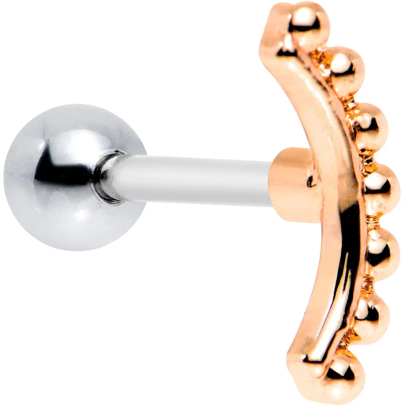 Women's Earrings – Elegant Designs for Every Personality--16 Gauge 1/4 Rose Gold Tone Crescent Arc Cartilage Tragus Earring Women's Earrings – Elegant Designs for Every Personality--16 Gauge 1/4 Rose Gold Tone Crescent Arc Cartilage Tragus Earring