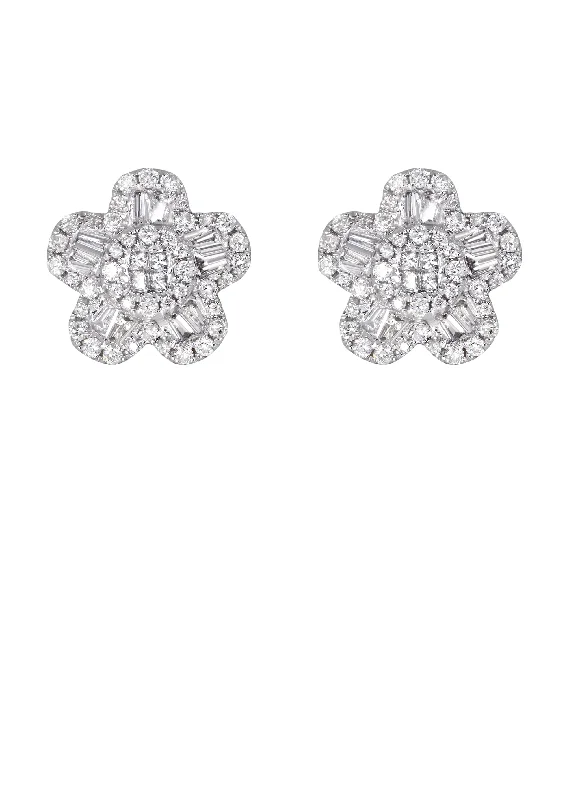 Shop Durable Men's Earrings for Everyday Wear-Mens Stud Diamond Earrings | 1.05 Carats 14K White Gold Shop Durable Men's Earrings for Everyday Wear-Mens Stud Diamond Earrings | 1.05 Carats 14K White Gold