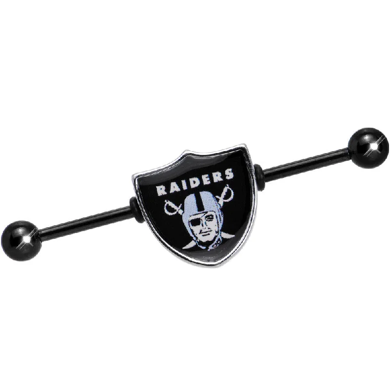 Women's Earrings – Elegant Designs for Every Personality--Officially Licensed NFL Oakland Raiders Industrial Barbell