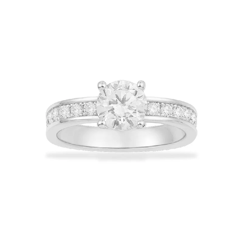 Chic Women's Rings for Fashion-Forward Looks-Pavé Ring with Round Zirconia