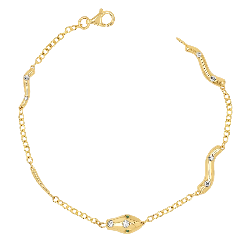 Elegant Beaded Bracelets for Men-Diamond Serpentine Strand Bracelet