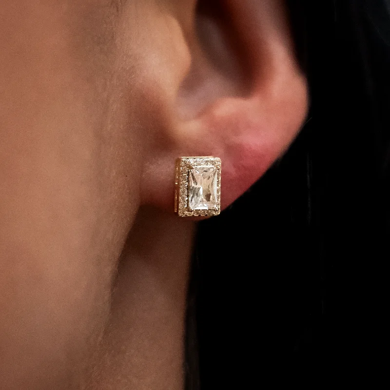 Women's Earrings – Elegant Designs for Every Personality--Baguette Micro Clustered Tennis Earrings in Yellow Gold
