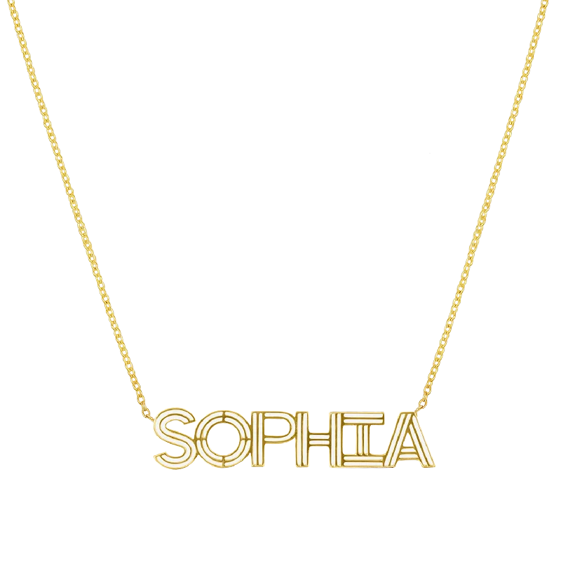 Shop Classic Women's  Necklaces & Pendants with a Modern Twist-Deco Cut-Out Name Necklace