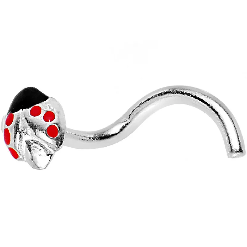 Nose Rings for Traditional Looks -Sterling Silver Ladybug Nose Ring