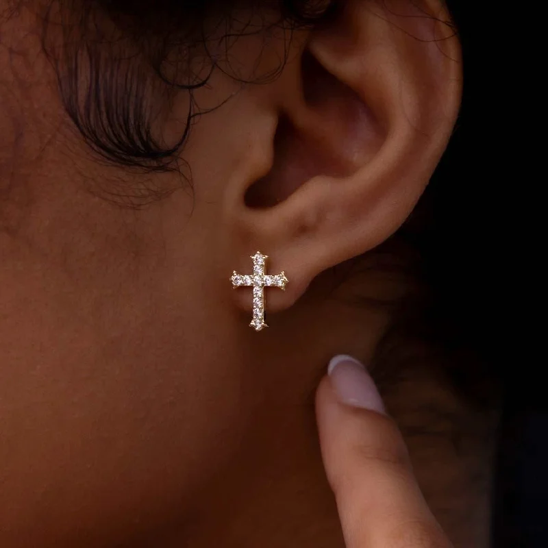 Women's Earrings – Elegant Designs for Every Personality--Micro Cross Stud Earrings