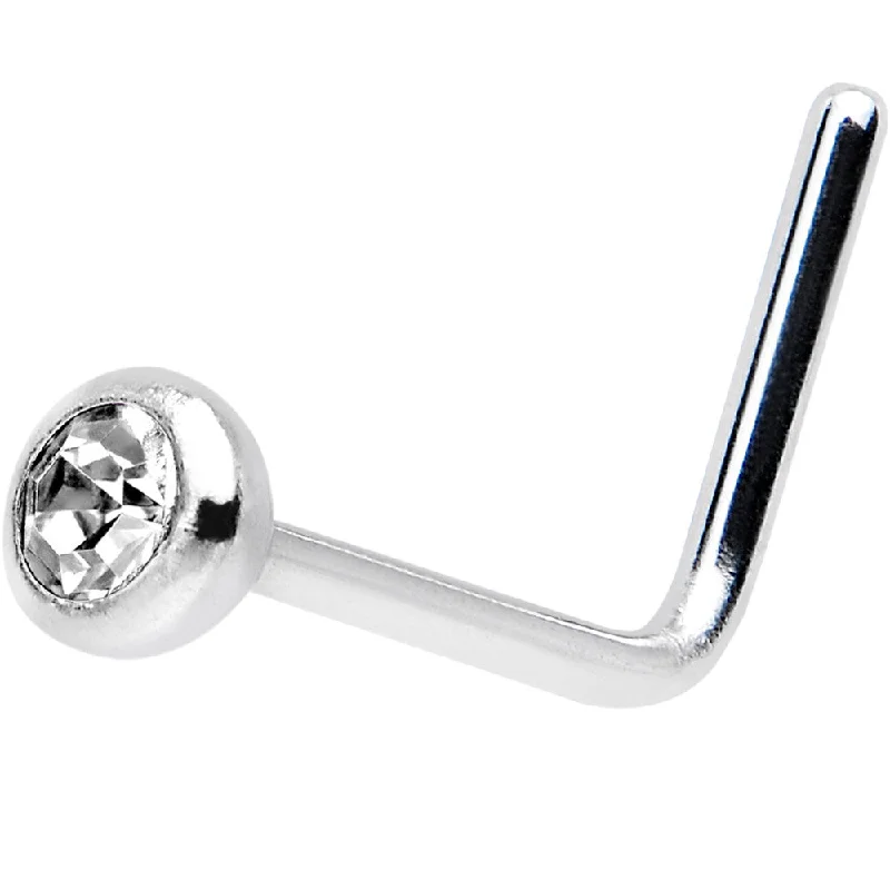 Nose Rings for Every Style Preference -22 Gauge Crystal L-Shaped Nose Ring Created with Crystals Nose Rings for Every Style Preference -22 Gauge Crystal L-Shaped Nose Ring Created with Crystals