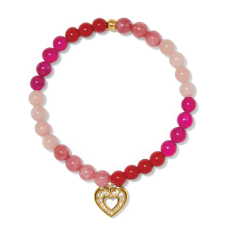 Elegant Bangles for Women with Simple Designs-Enchanting Heart Stretch Bracelet