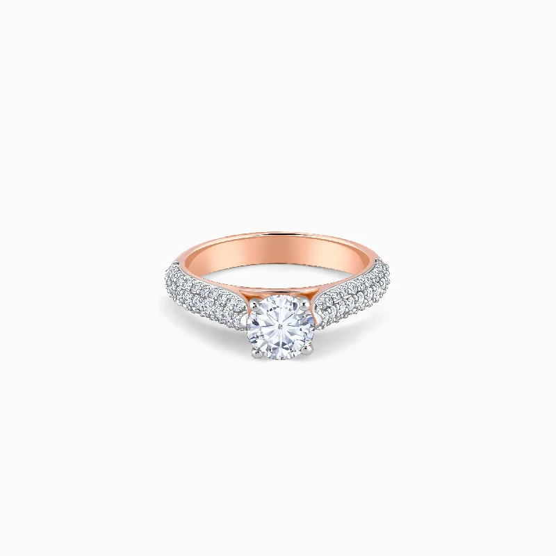 Chic Women's Rings for Fashion-Forward Looks-Rose Gold Solitaire Meraki Ring